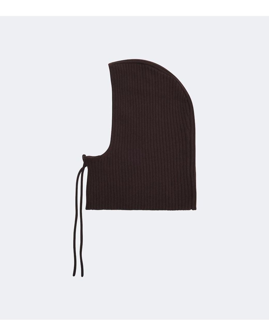 Yves Salomon Brown Ribbed-Knit Cashmere Balaclava