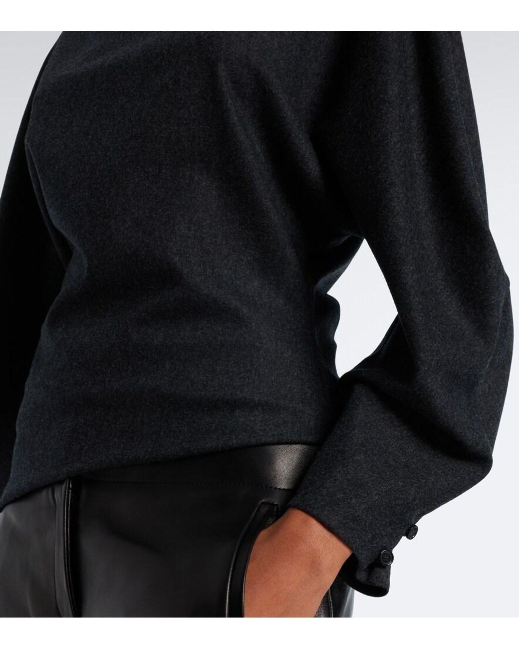 Khaite Blue Harlow Wool And Cashmere Top