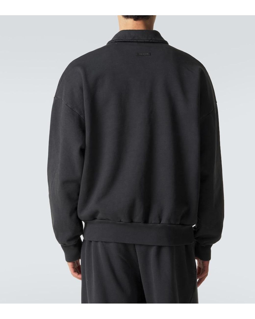 Fear Of God Black Cotton Jersey Half-Zip Sweatshirt for men