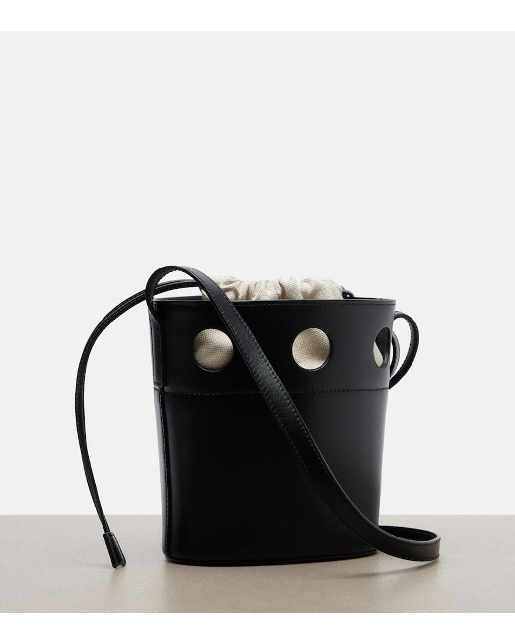 Miu Miu Black Leather Bucket Bag