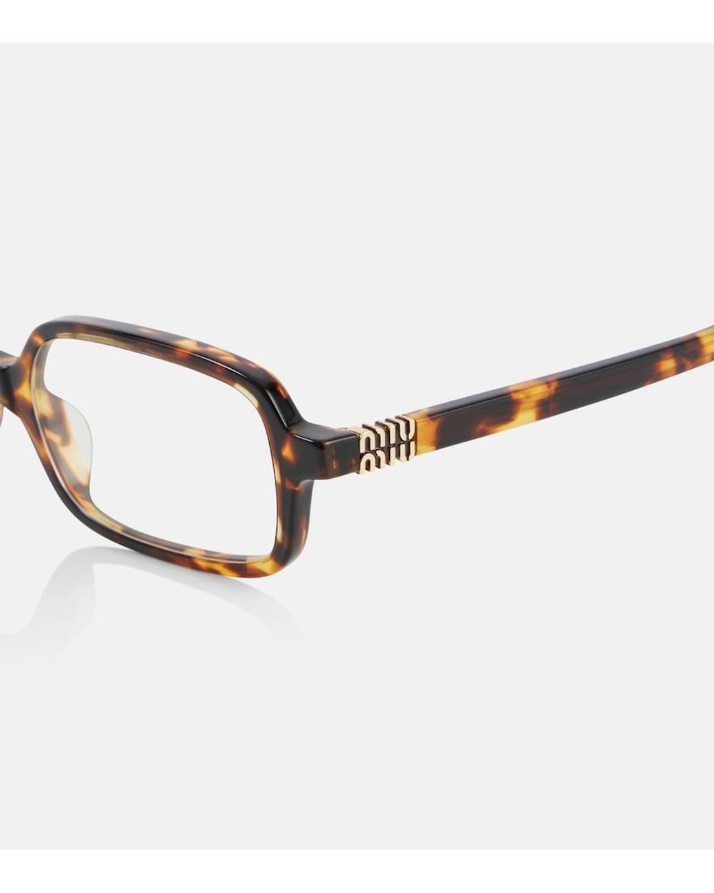 Miu Miu Brown Rectangular Glasses