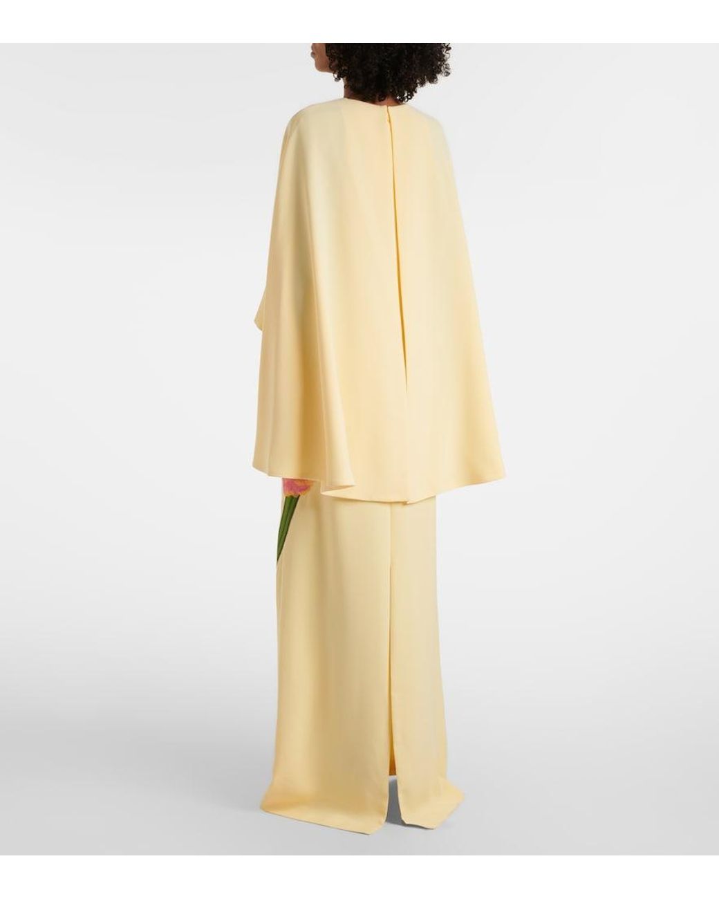 Costarellos Metallic Meena Floral Crepe Gown