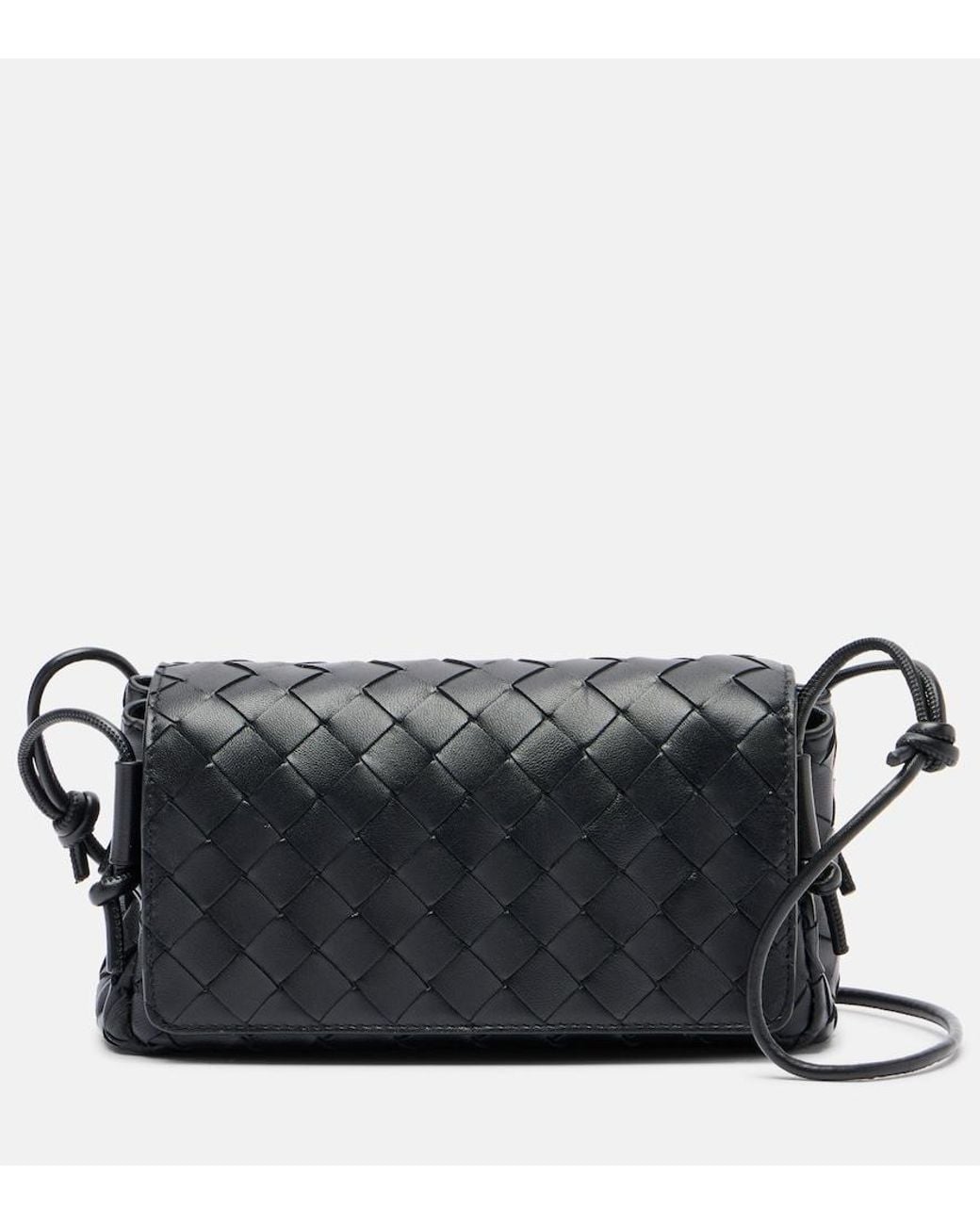 Bottega Veneta Black Notturno Leather Crossbody Bag