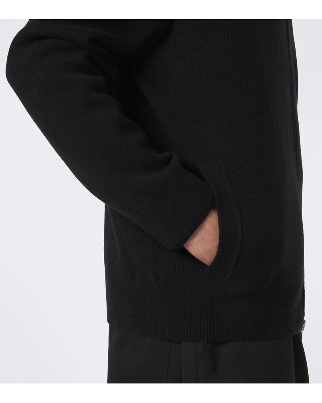 Simone Rocha Black Cutout Wool-Blend Zip-Up Cardigan for men