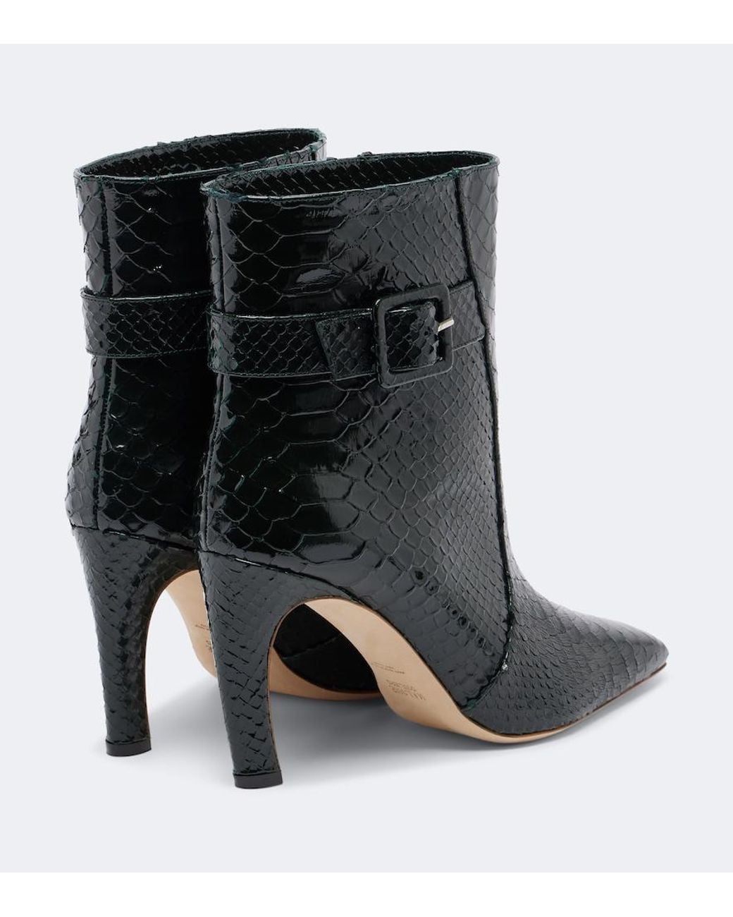 Malone Souliers Black Rowan Snake-Effect Leather Ankle Boots