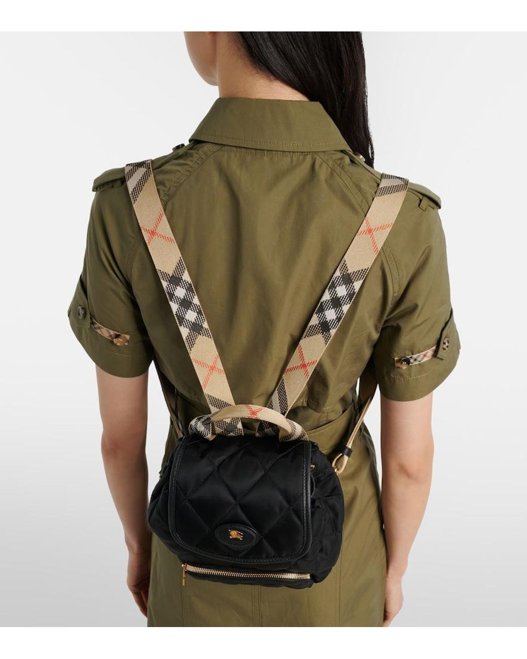 Burberry Black Rucksack Mini Mit Leder