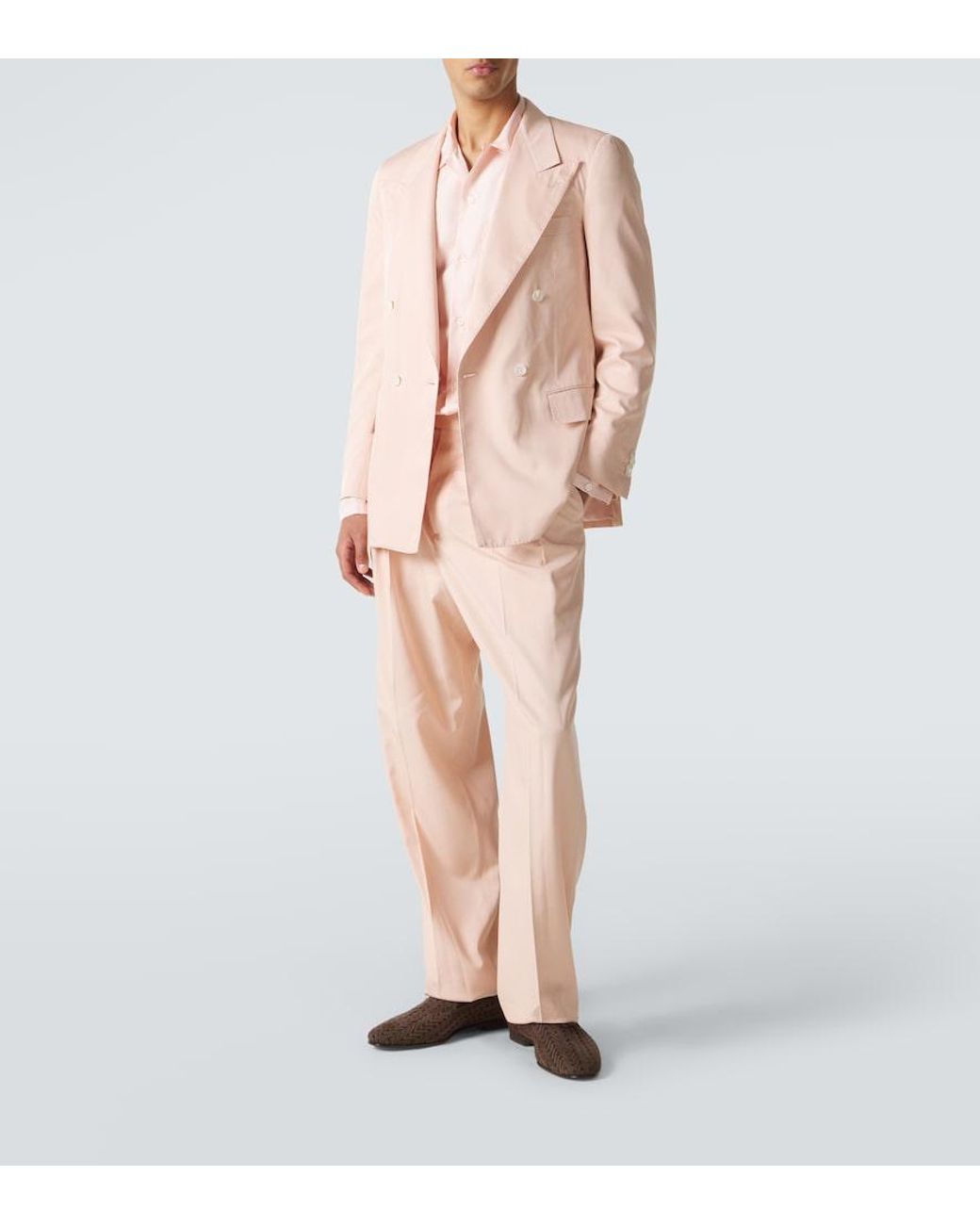 Umit Benan Natural Johnny Silk Suit Pants for men