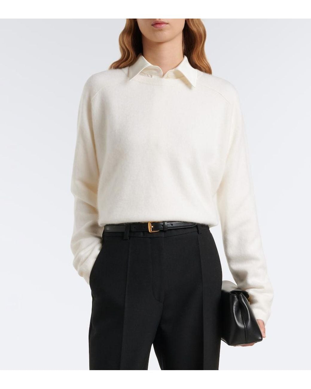 Lisa Yang White Lexia Cashmere Sweater