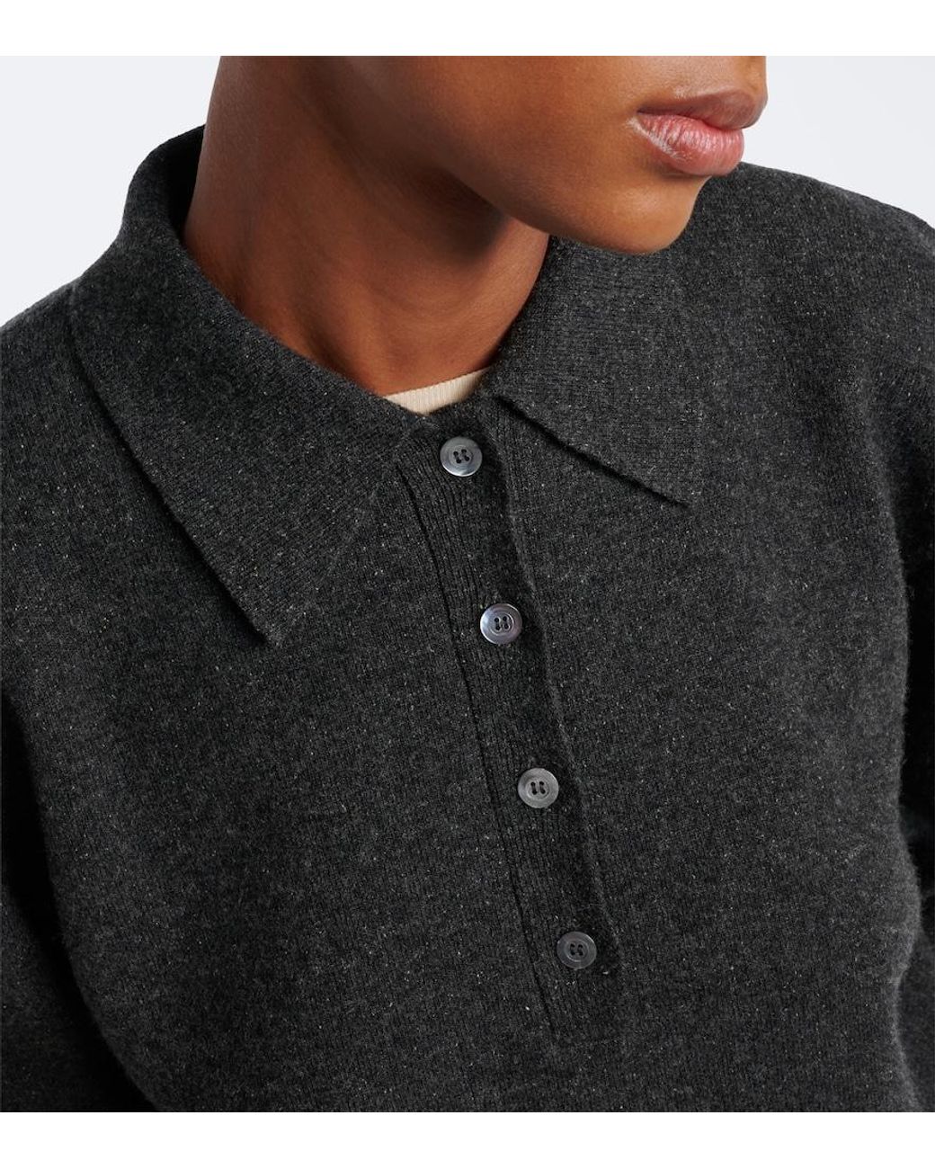 Rohe Black Wool, Cashmere, And Silk-Blend Polo Sweater