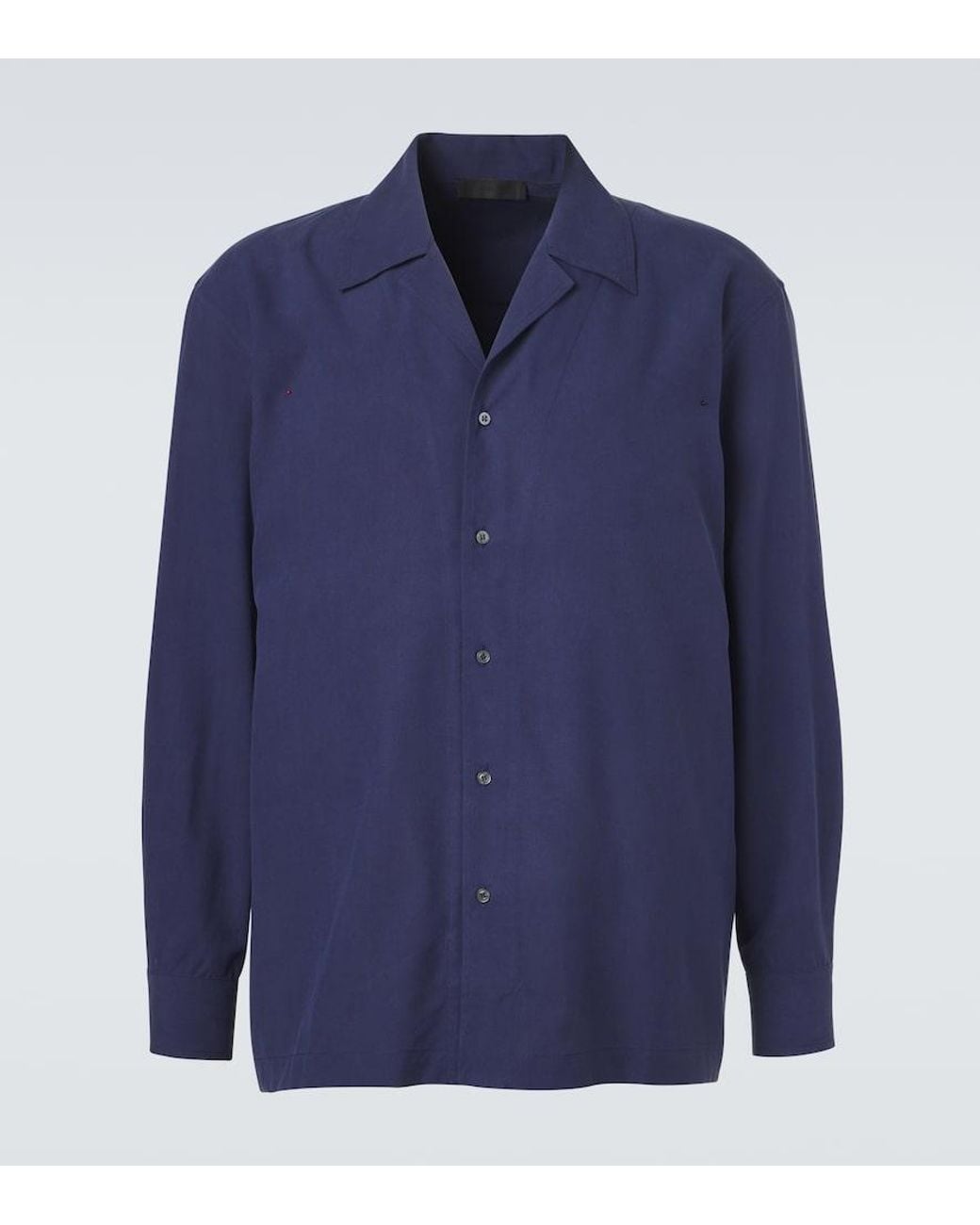 Saman Amel Blue Silk Shirt for men
