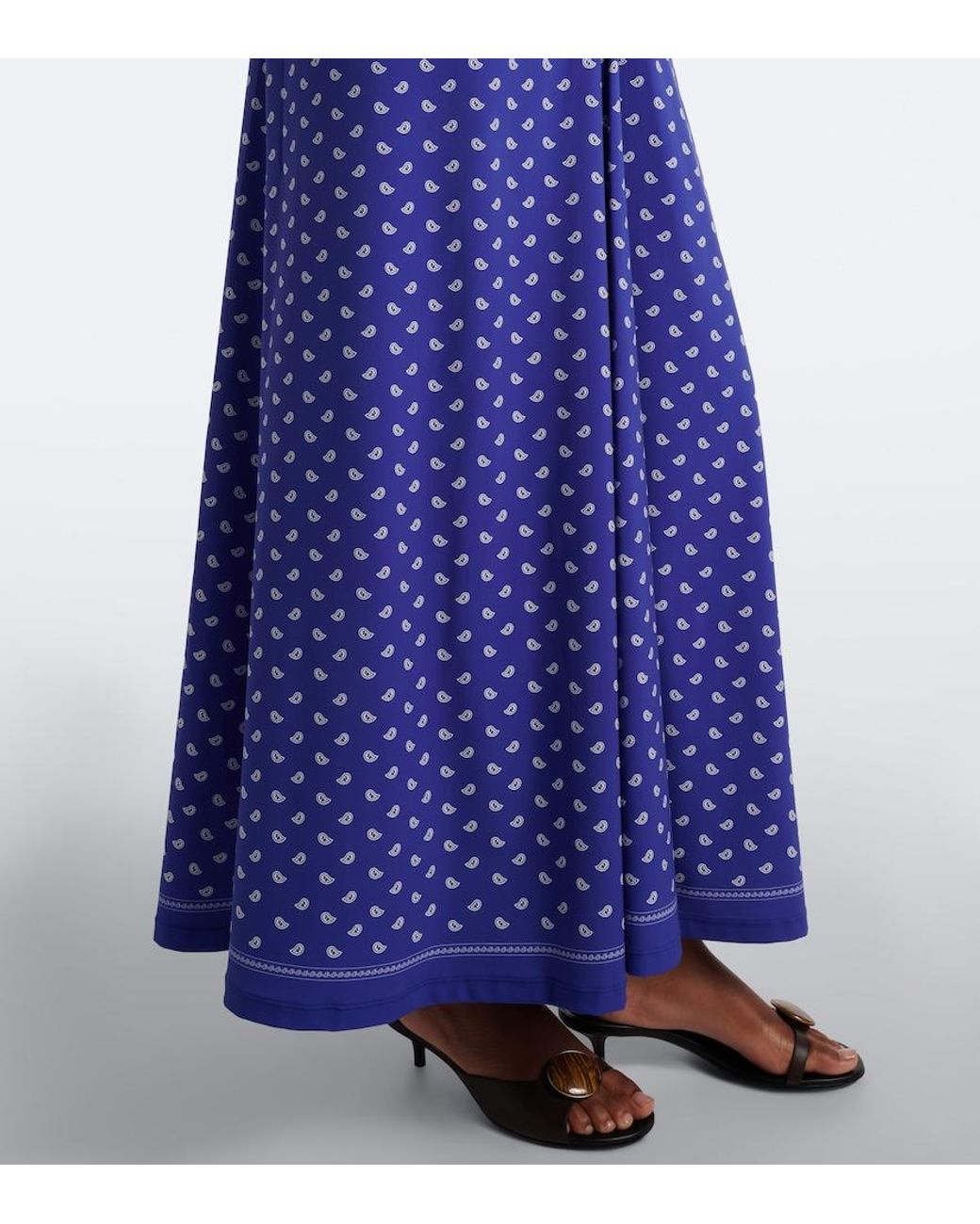 Christopher Esber Blue Ruched Orbit Bandana Maxi Skirt