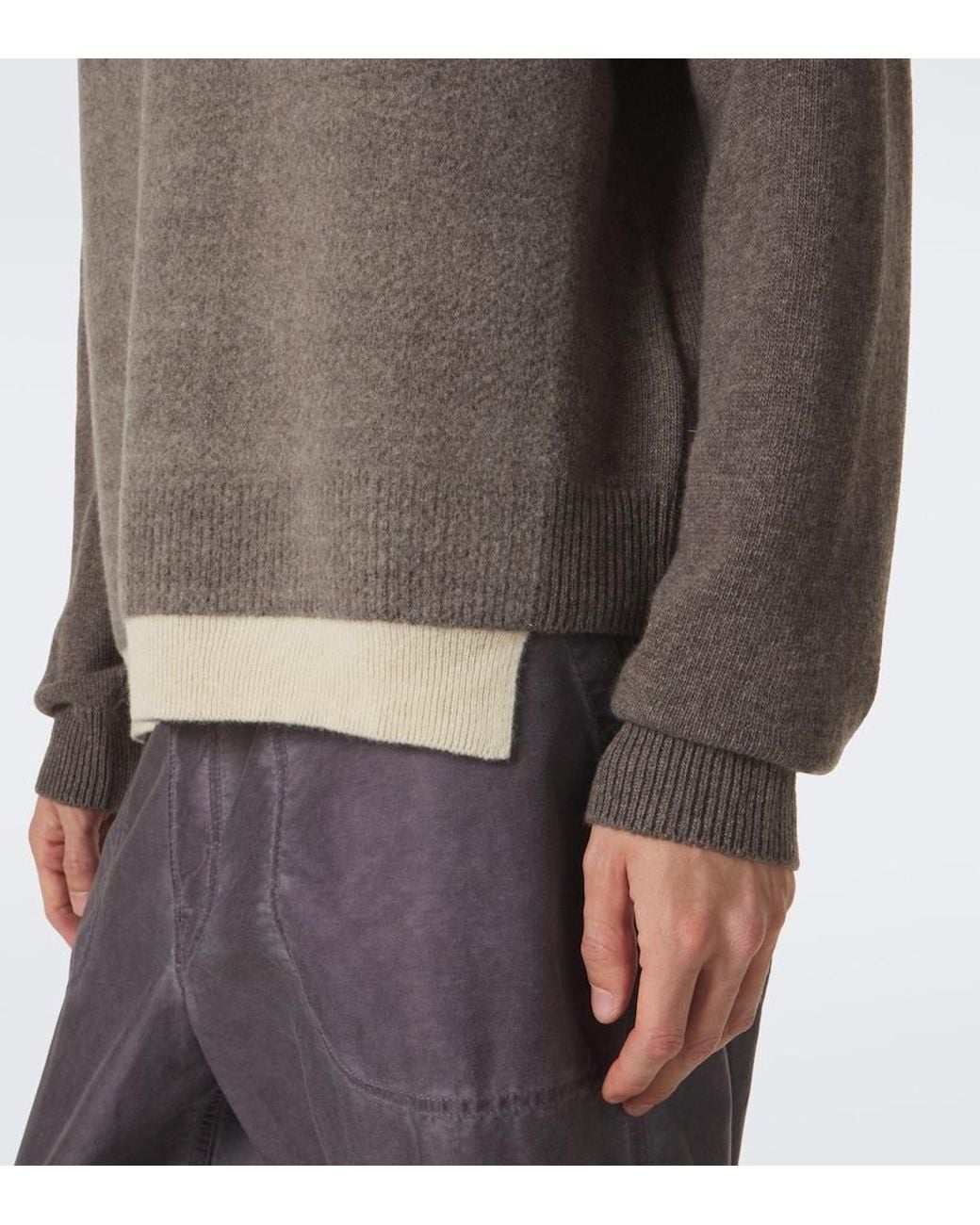 Maison Margiela Gray Printed Virgin Wool Sweater for men