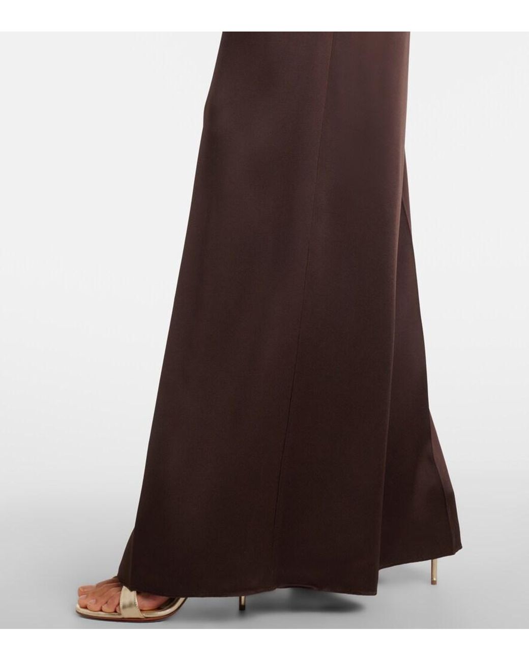 Max Mara Purple Belted Satin Jumpsuit