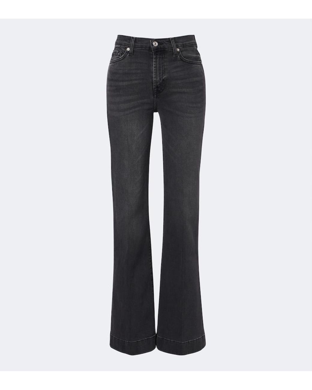 7 For All Mankind Gray Modern Dojo Flared Jeans