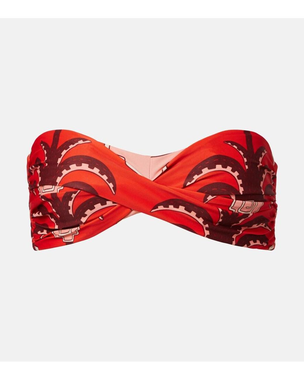 Johanna Ortiz Red Printed Bikini Top
