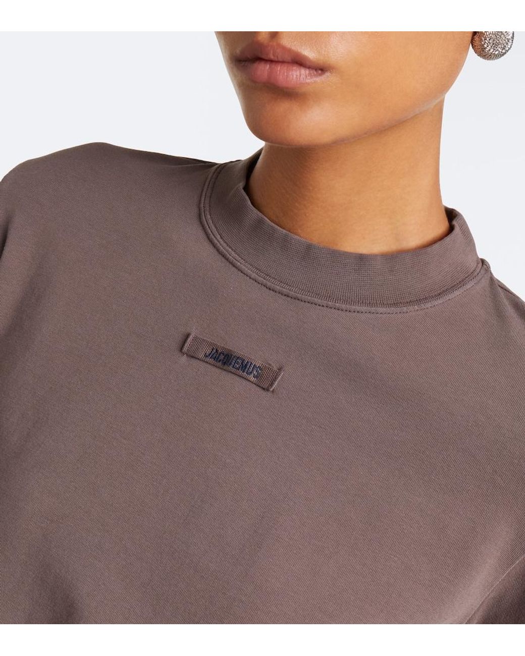 Jacquemus Brown Gros Grain Cotton-Blend Jersey T-Shirt