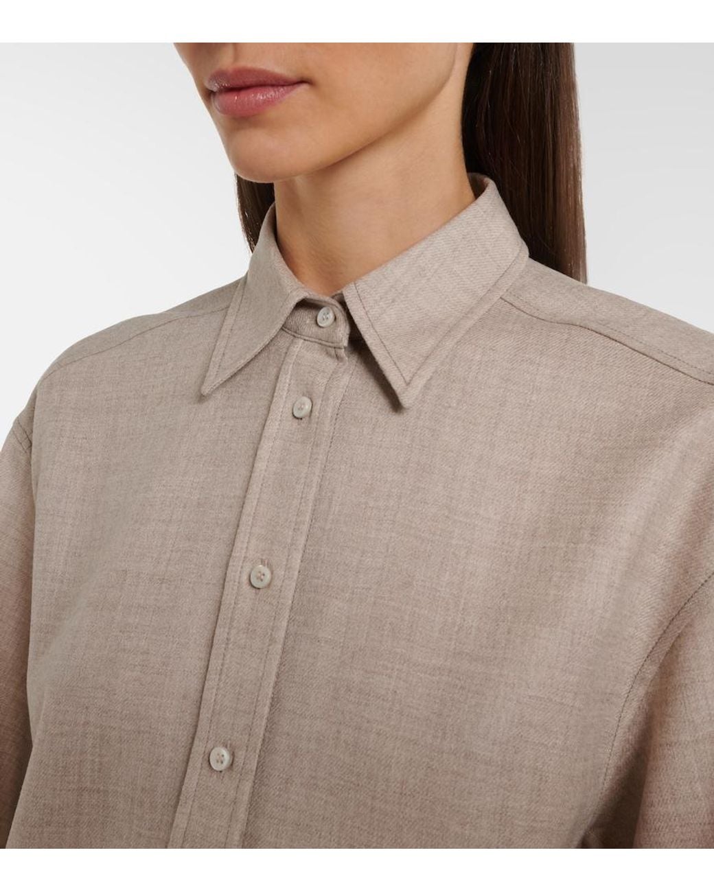 Brunello Cucinelli Brown Virgin Wool Shirt