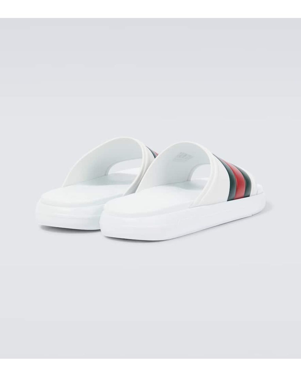 Gucci Web Slide Sandal, , Rubber in White for Men | Lyst display picture 2