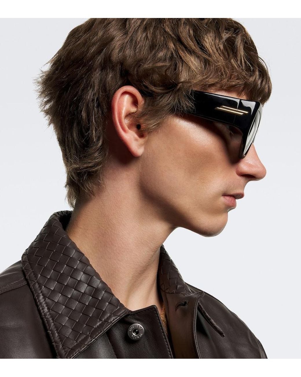 Bottega Veneta Gray Shield Sunglasses for men