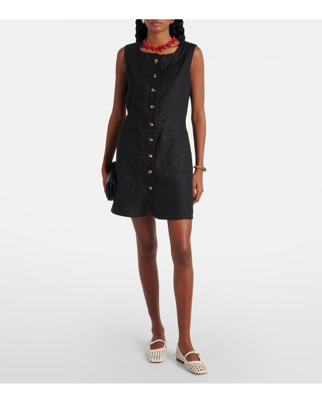 Posse Black Emma Linen Minidress