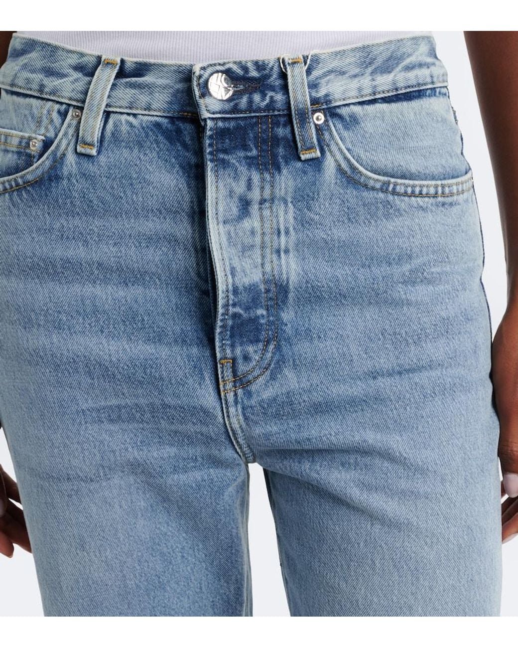 Totême  Blue High-Rise Straight Jeans