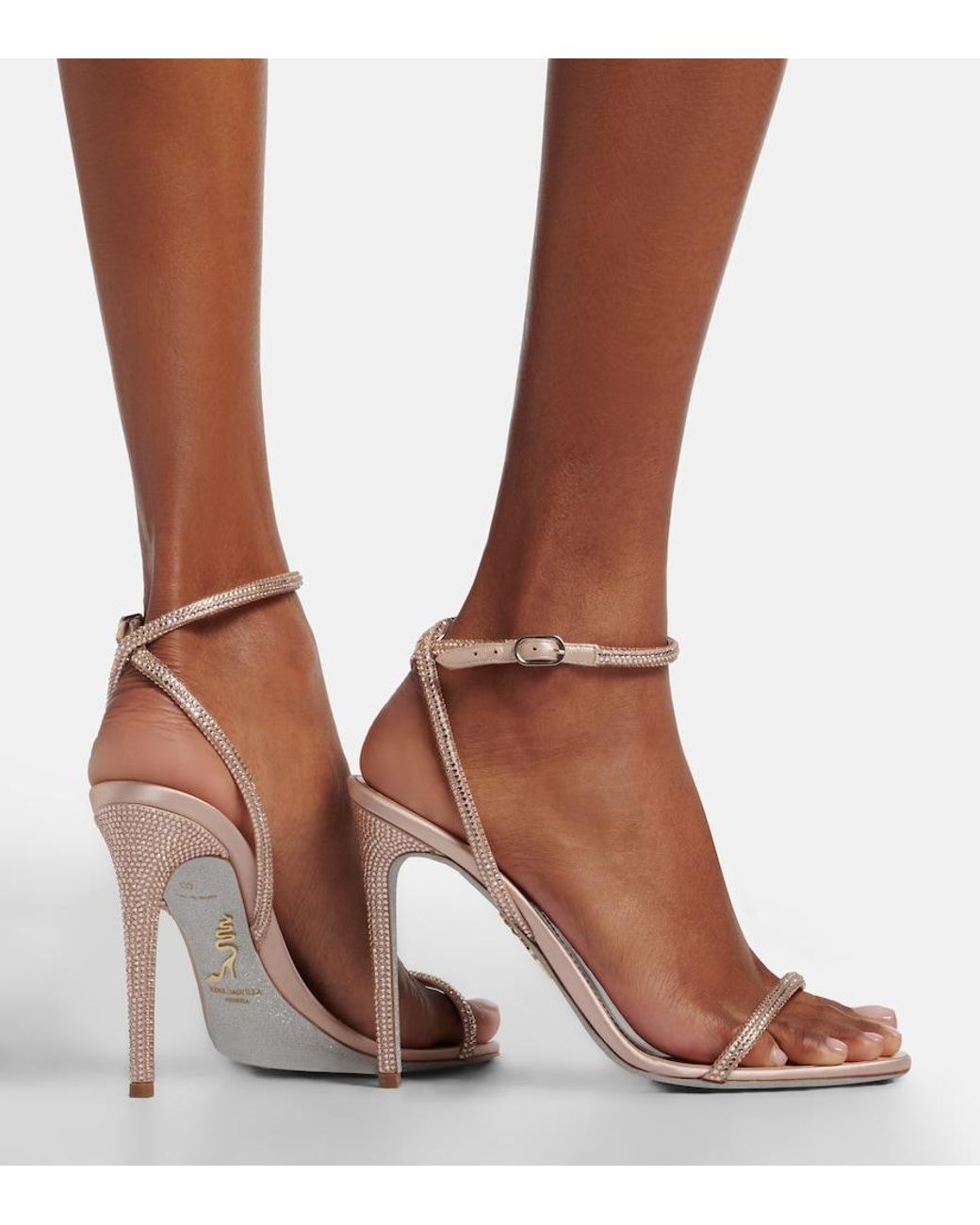 Rene Caovilla Metallic Ellabrita Embellished Sandals