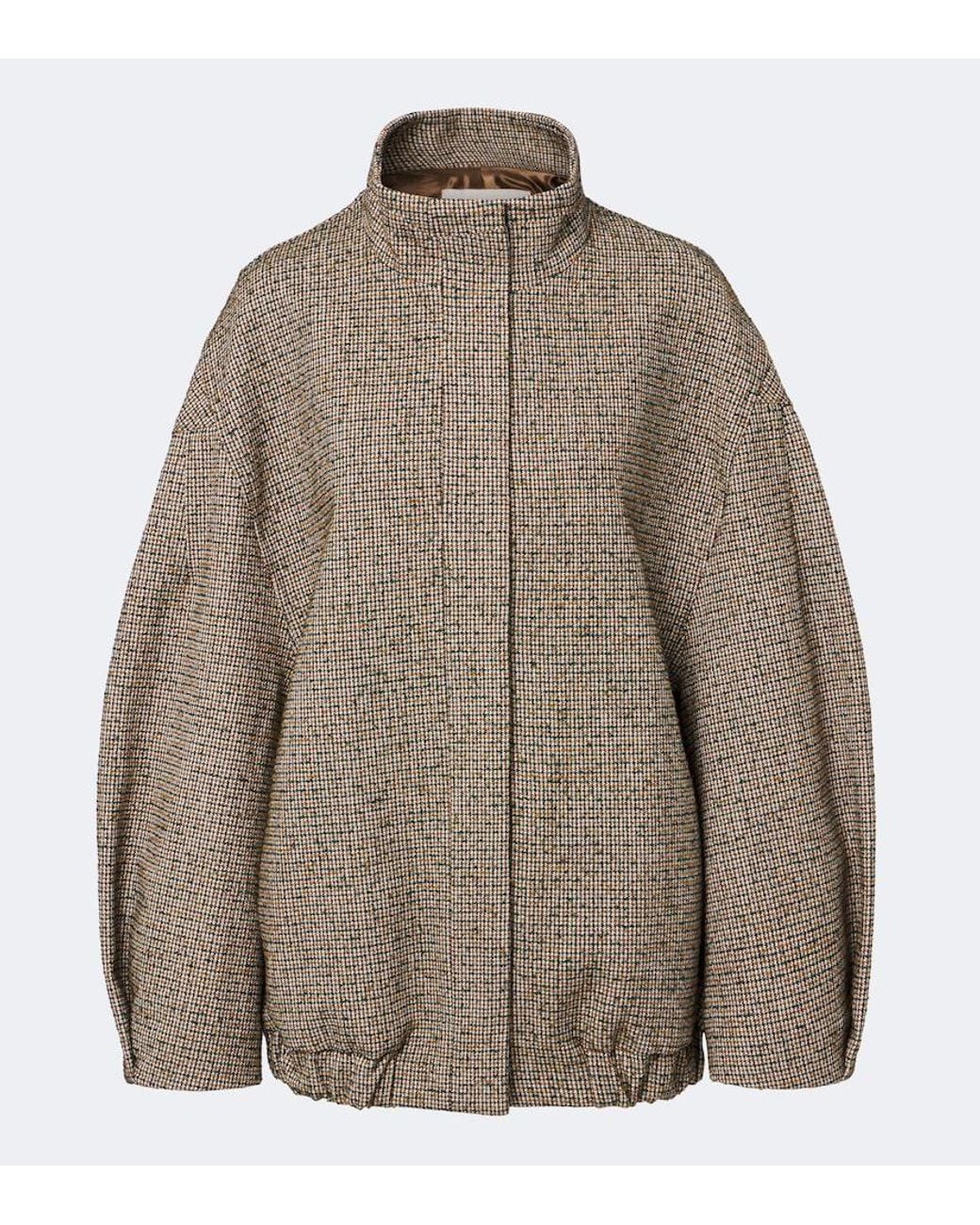 Dries Van Noten Brown Checked Bomber Jacket