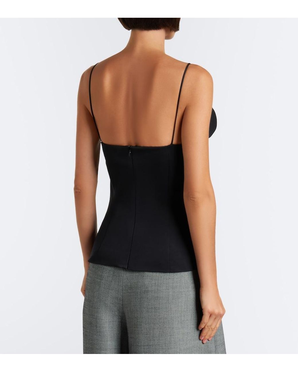 Magda Butrym Black Cotton And Silk Top