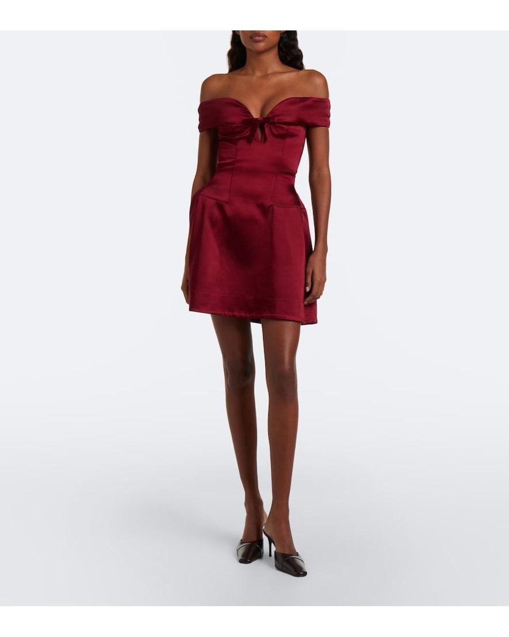 ShuShu/Tong Red Off-Shoulder Cotton-Blend Minidress