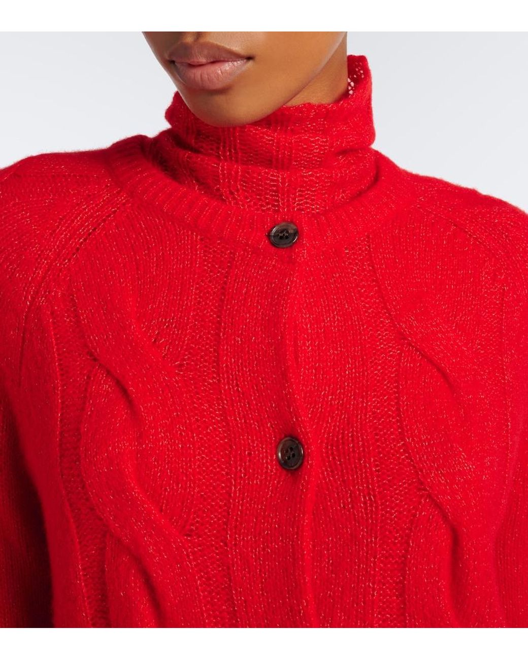 Lisa Yang Red Gwyneth Cashmere And Silk Cardigan