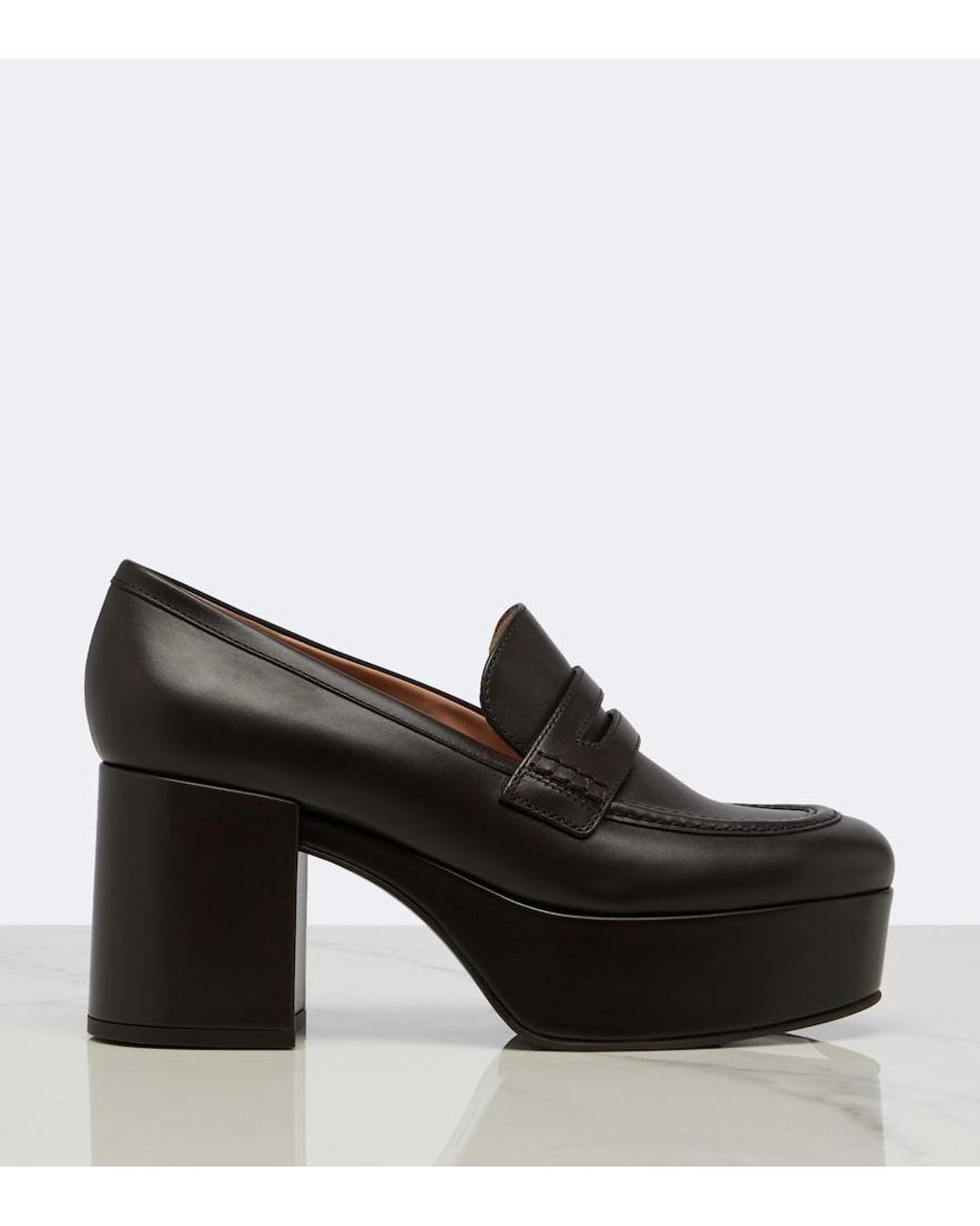 Gianvito Rossi Black Jenna Leather Loafer Pumps