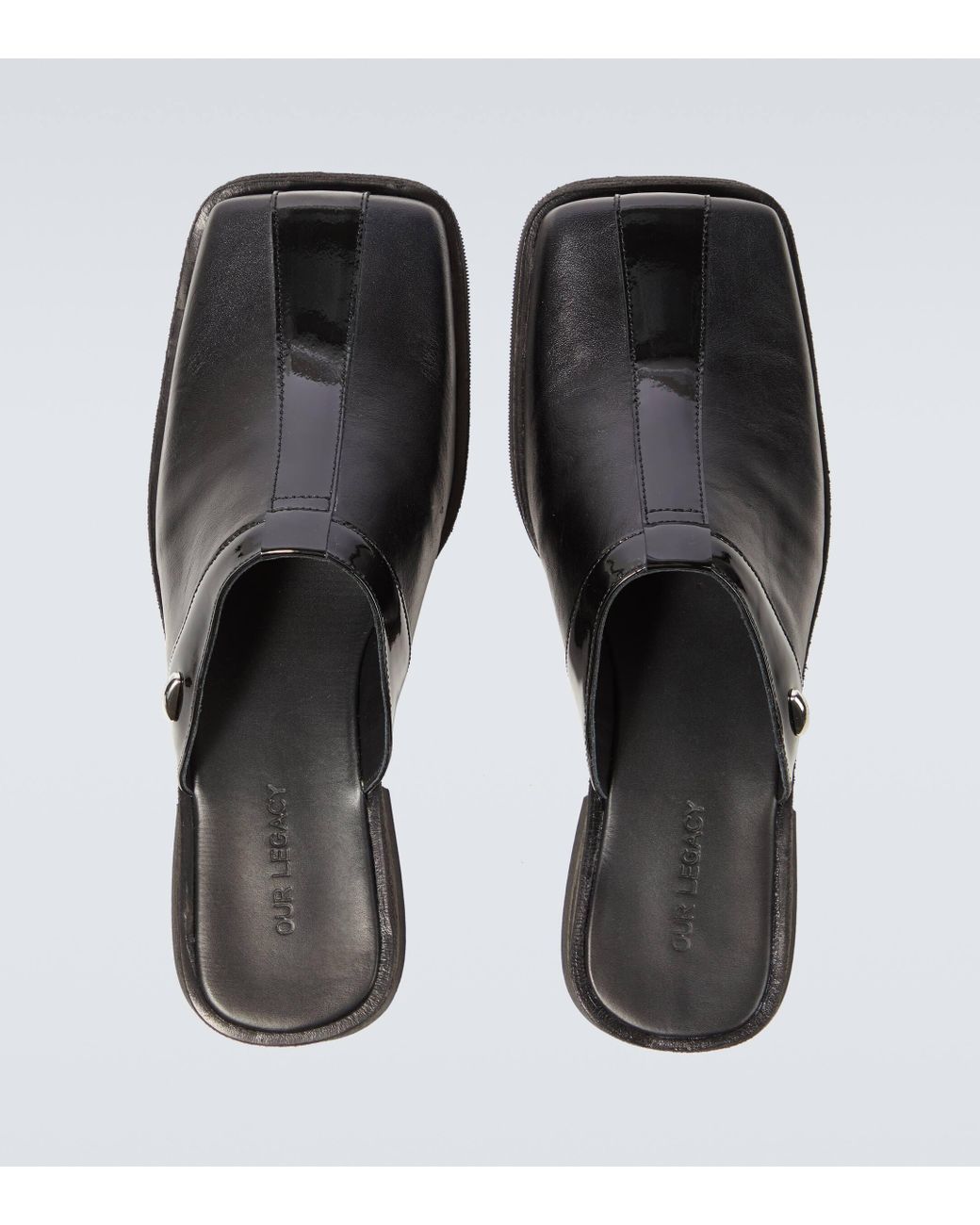 靴 OUR LEGACY blunt mule black OUR LEGACY: Black Blunt Mules | SSENSE 日本