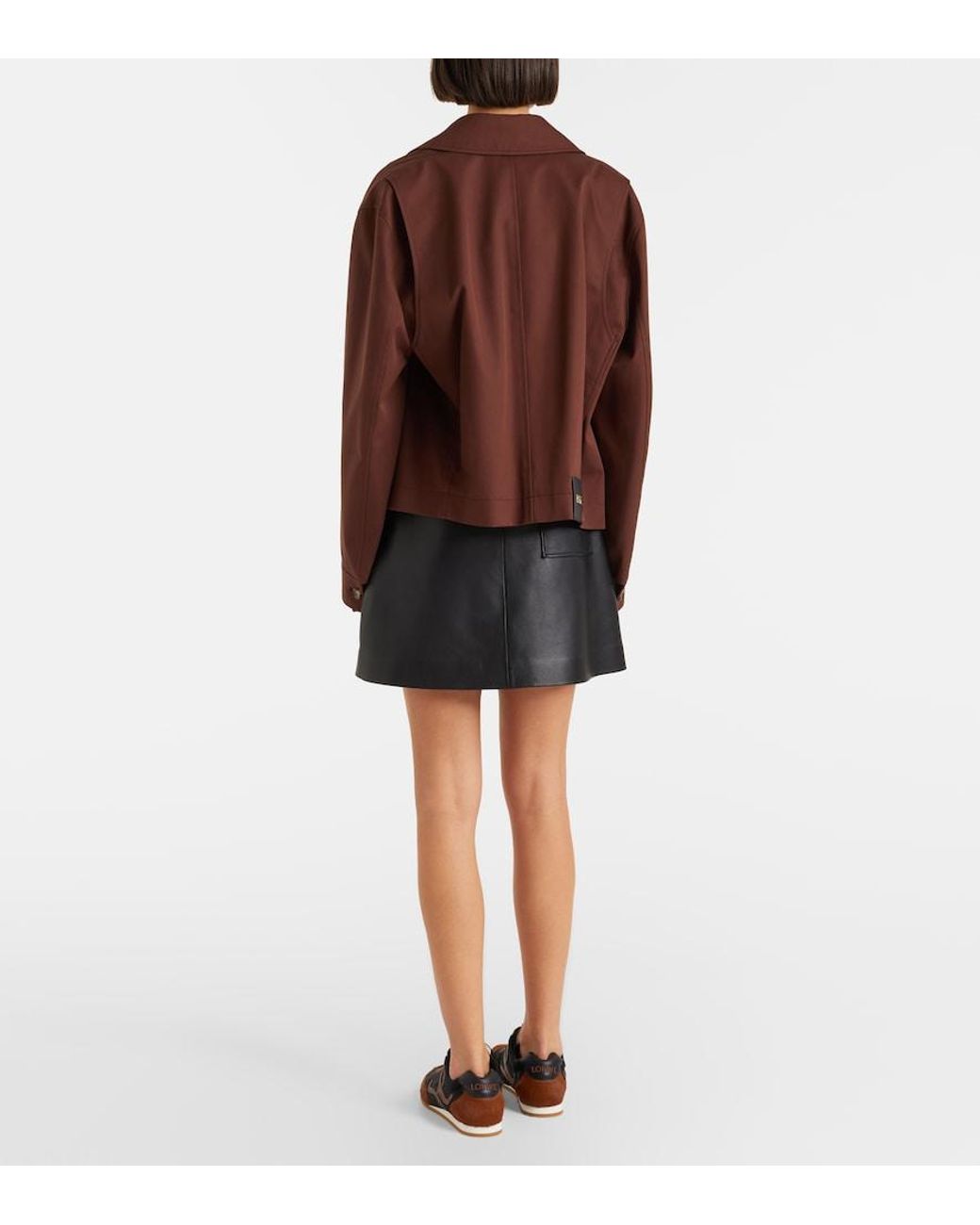 Loewe Black Pleated Leather Miniskirt