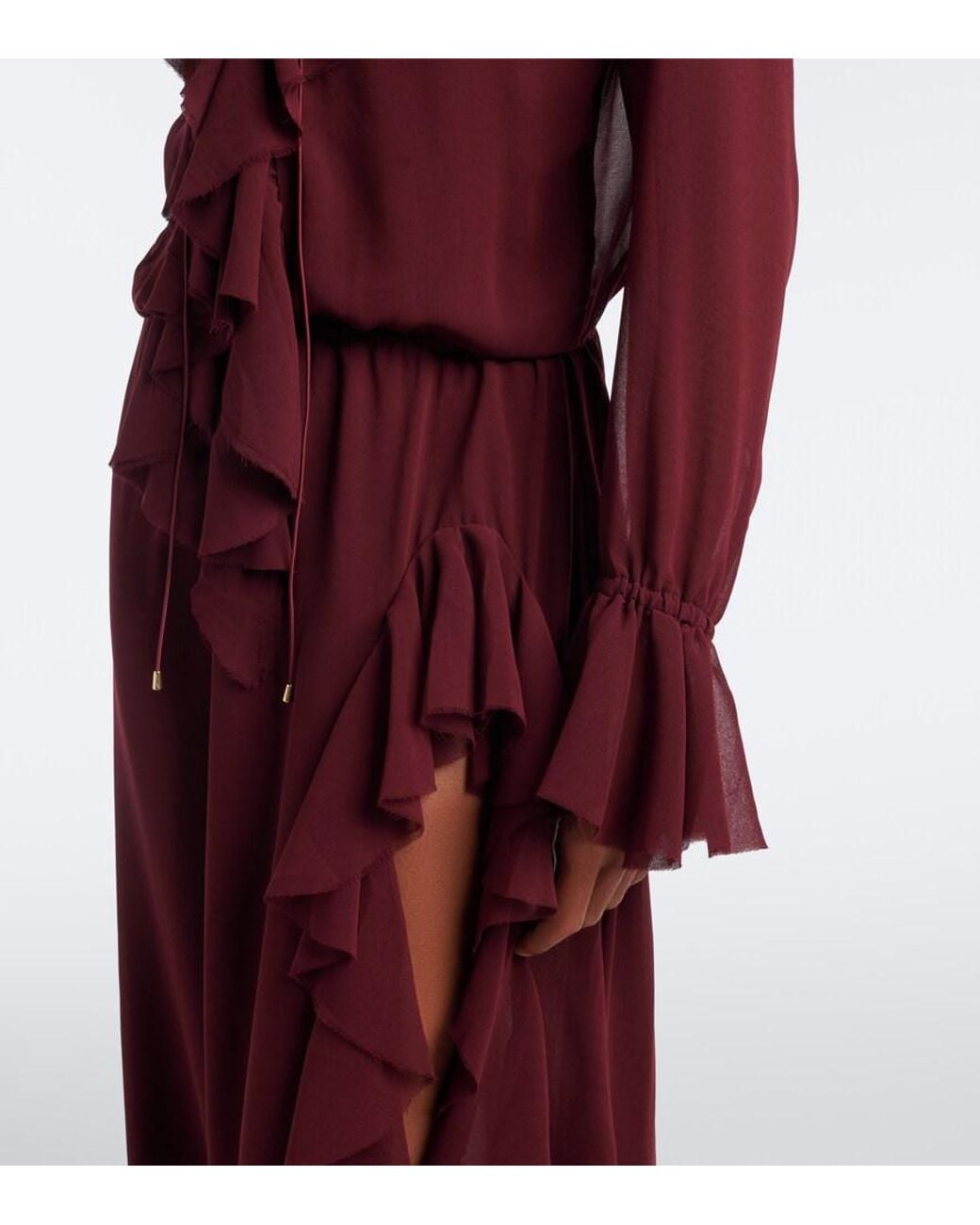 Bananhot Purple Bellen Ruffled Maxi Dress