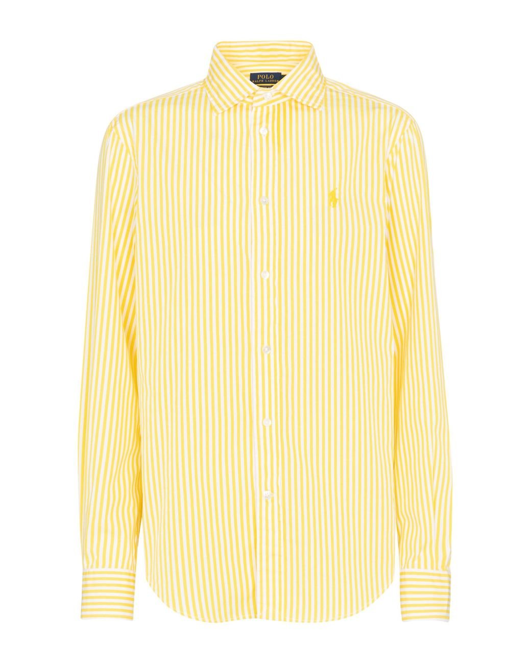 Polo Ralph Lauren Striped Cotton Shirt in Yellow - Lyst