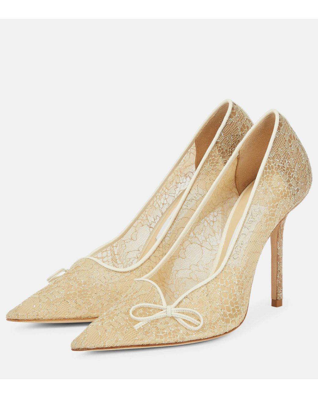 Jimmy Choo Cibelle 100 Lace Pumps in Natural | Lyst