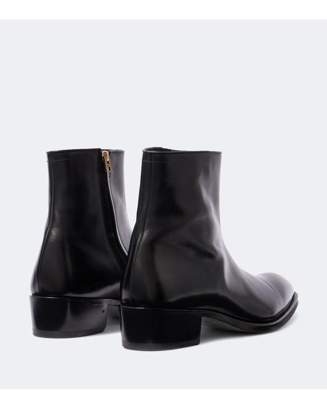 Tom Ford Black Vincent Leather Ankle Boots for men