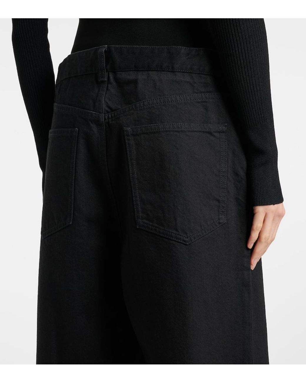 Alaïa Blue High-Rise Straight Jeans