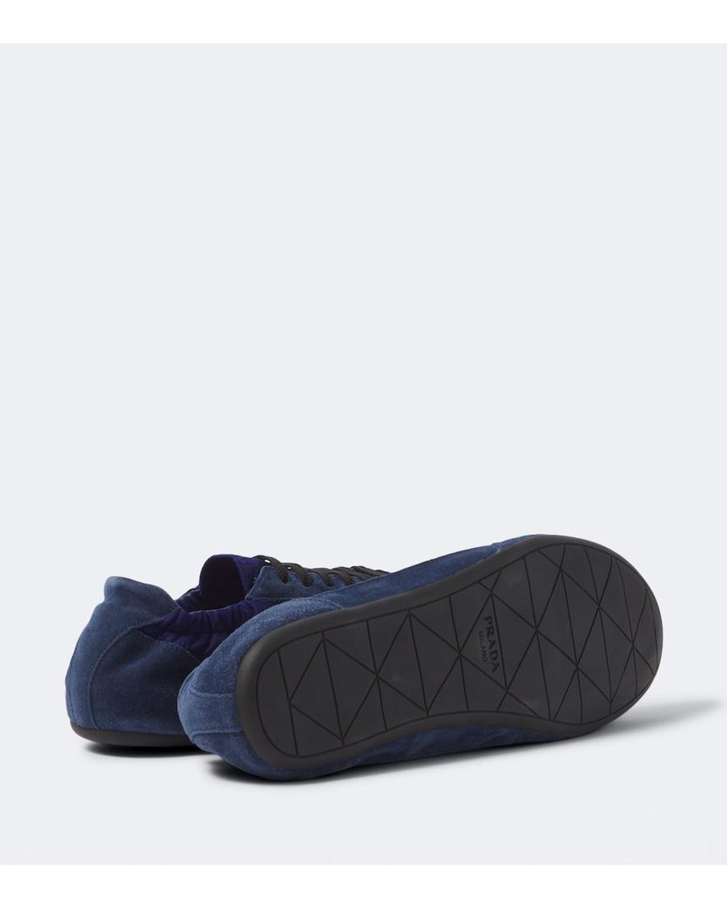 Prada Blue Collapse Re-Nylon And Suede Sneakers for men
