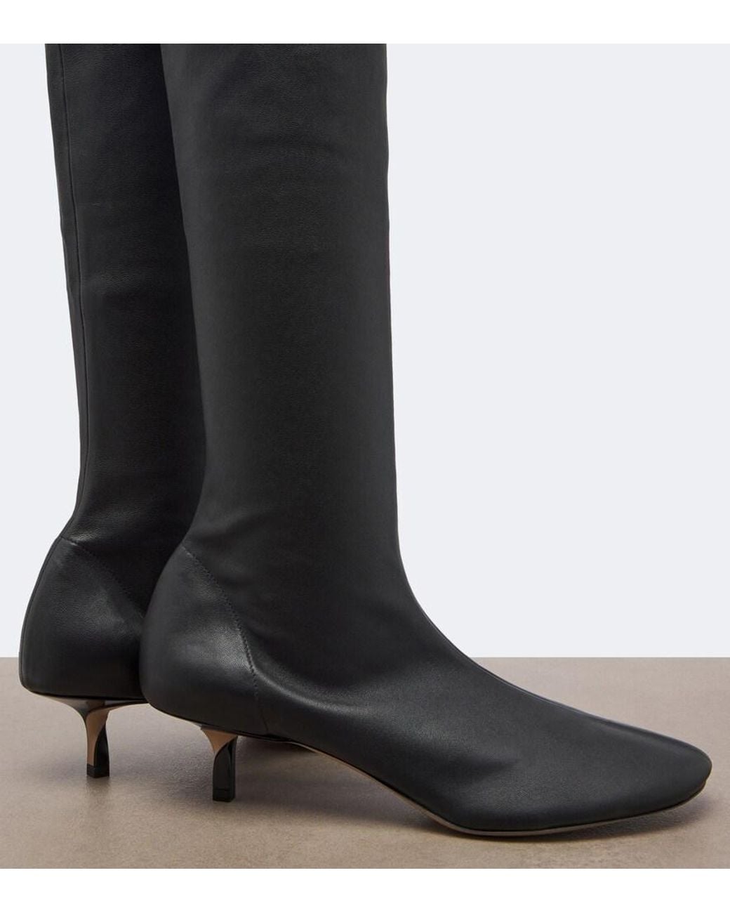 Jacquemus Black Collant Leather Knee-High Boots