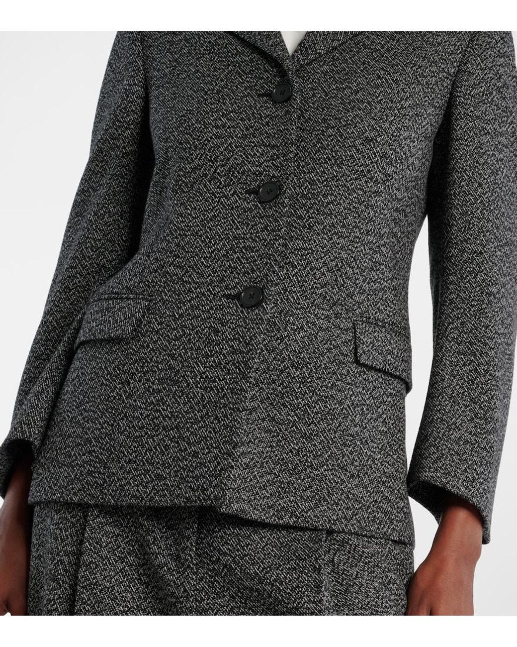 The Row Gray Eudora Cashmere And Wool Blazer