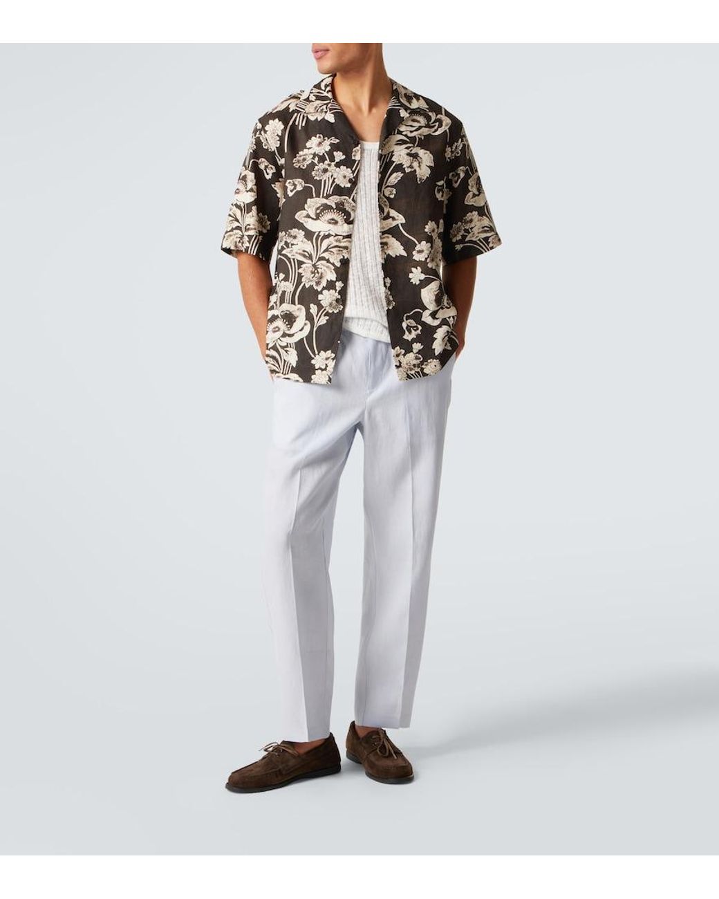 Orlebar Brown Blue Alex Linen Straight Pants for men