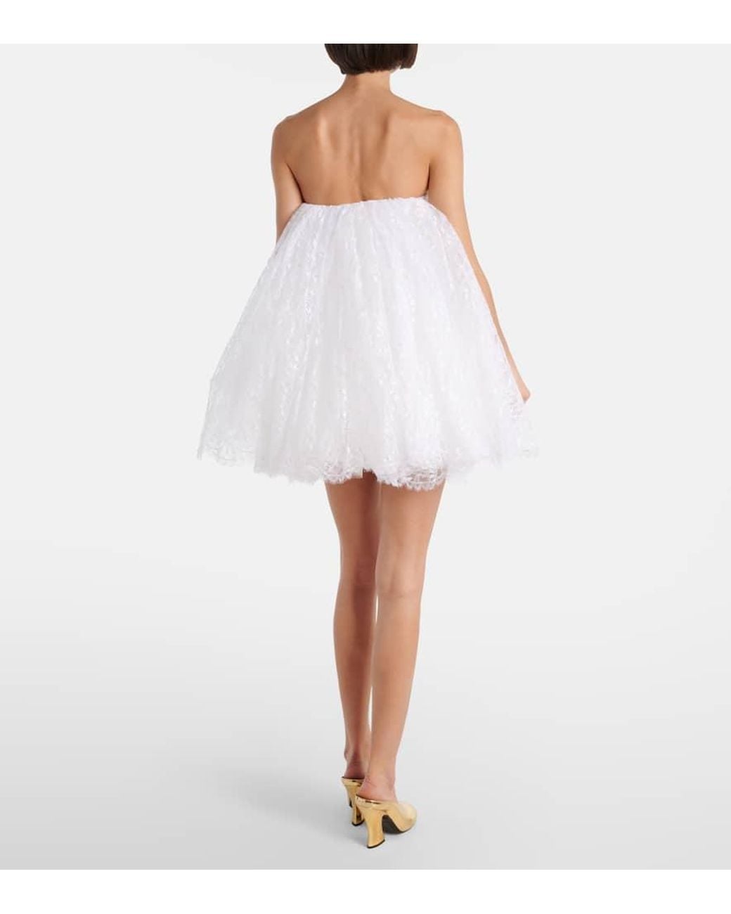 Givenchy White Bustier-Kleid Aus Spitze