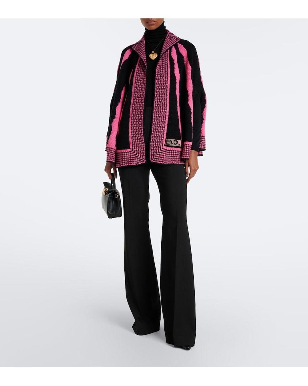 PUCCI Fiamme Wool Cape in Red | Lyst