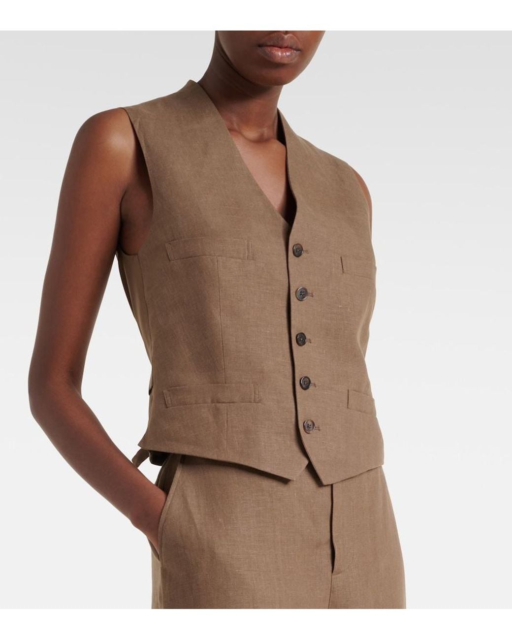 Ralph Lauren Green Jaiden Linen Vest