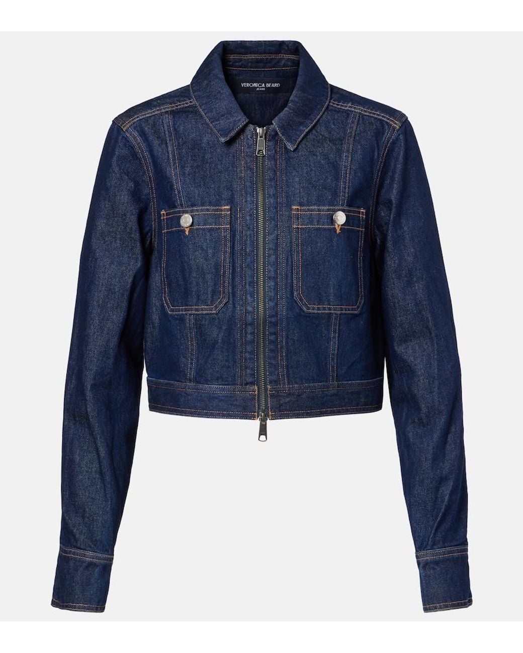 Veronica Beard Blue Patty Cropped Denim Jacket