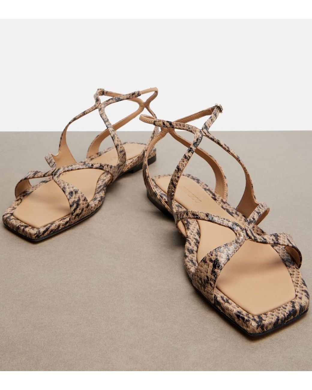 Jimmy Choo Metallic Ayla Snake-Effect Leather Sandals