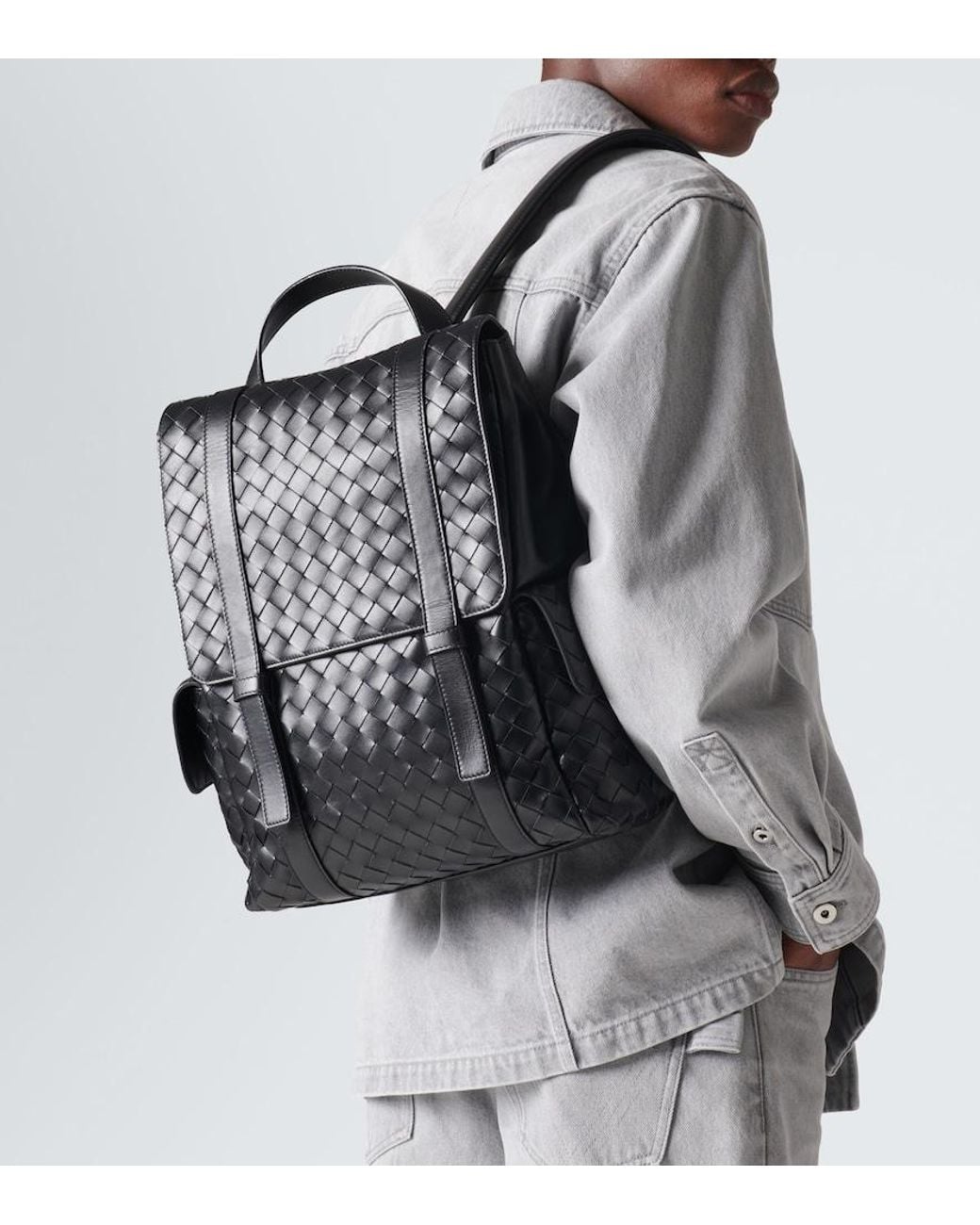 Bottega Veneta Black Back To School Backpack for men