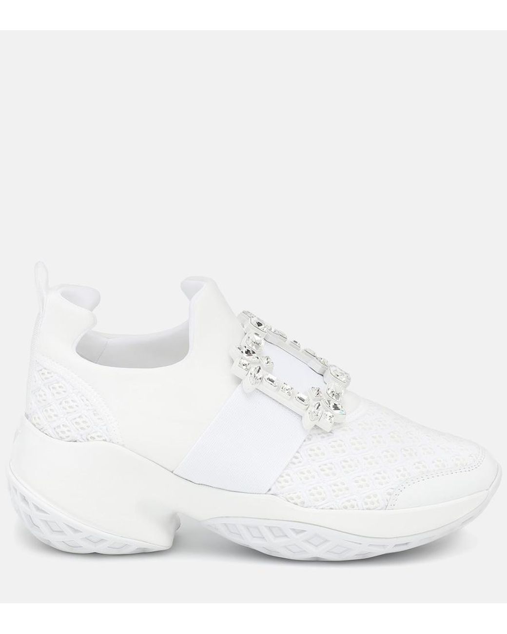 Roger Vivier White Viv' Run Embellished Sneakers