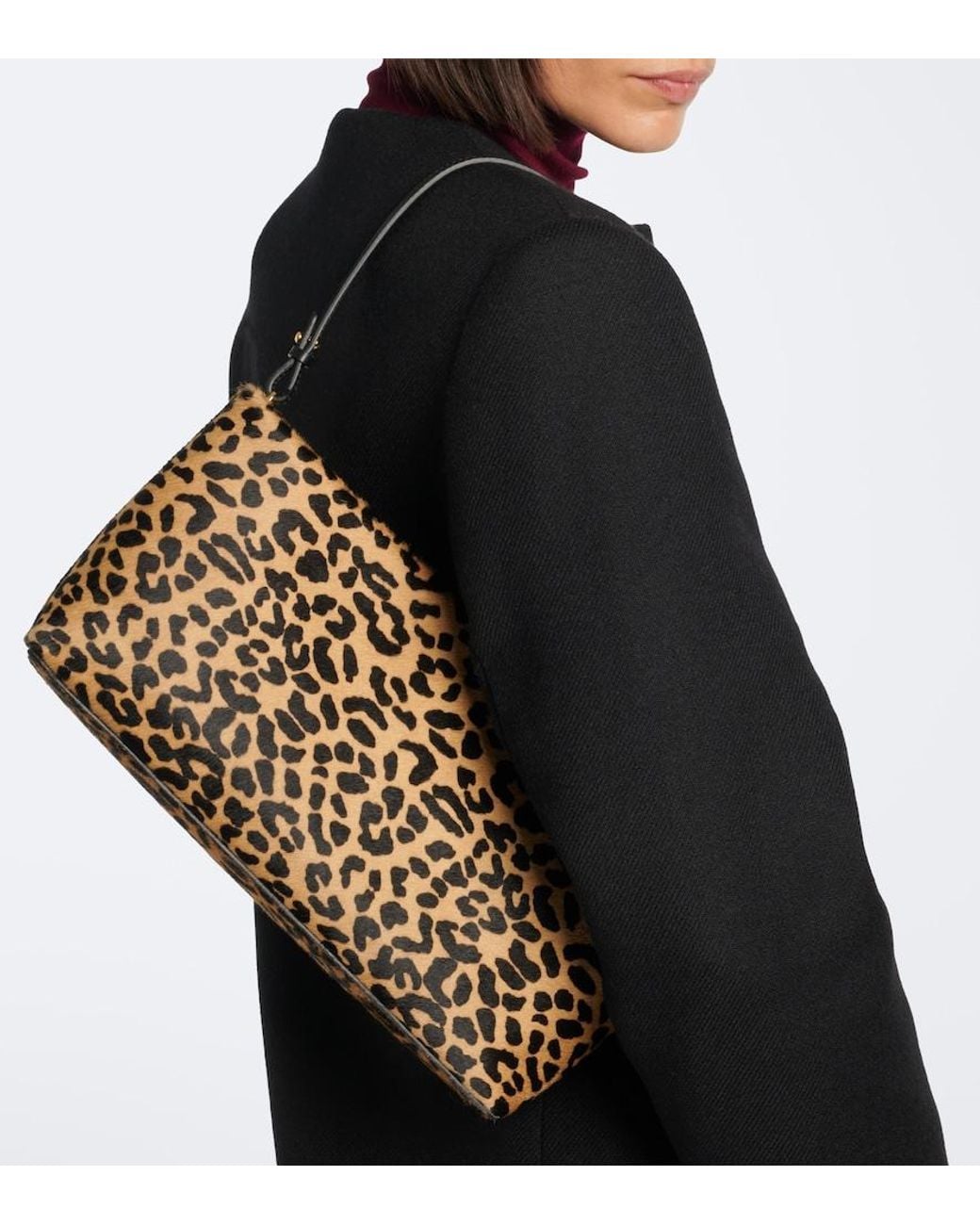 Amanu Metallic Mali Leopard-Print Calf Hair Clutch